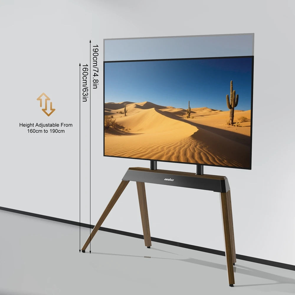 Height Adjustable Heavy Duty TV Floor Stand for 40-86 Inch TVs, 160-190cm, 50kg Capacity