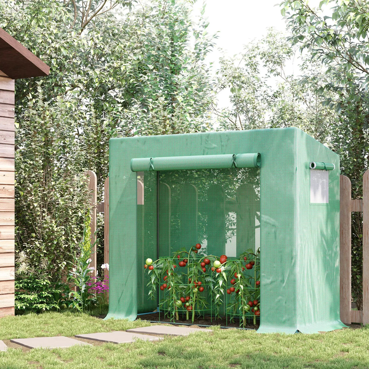 200X76X168Cm Walk-In Garden Greenhouse Tomato Plant House Durable Frame
