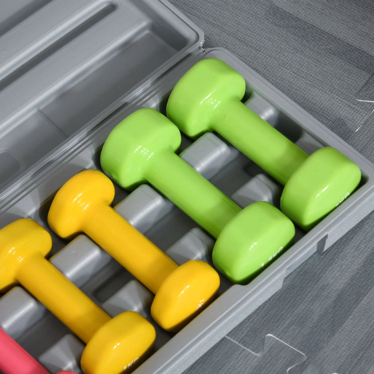 6kg Dumbbell Set with Carry Case, 3 Pairs of PU Coated Weights for Home Workouts