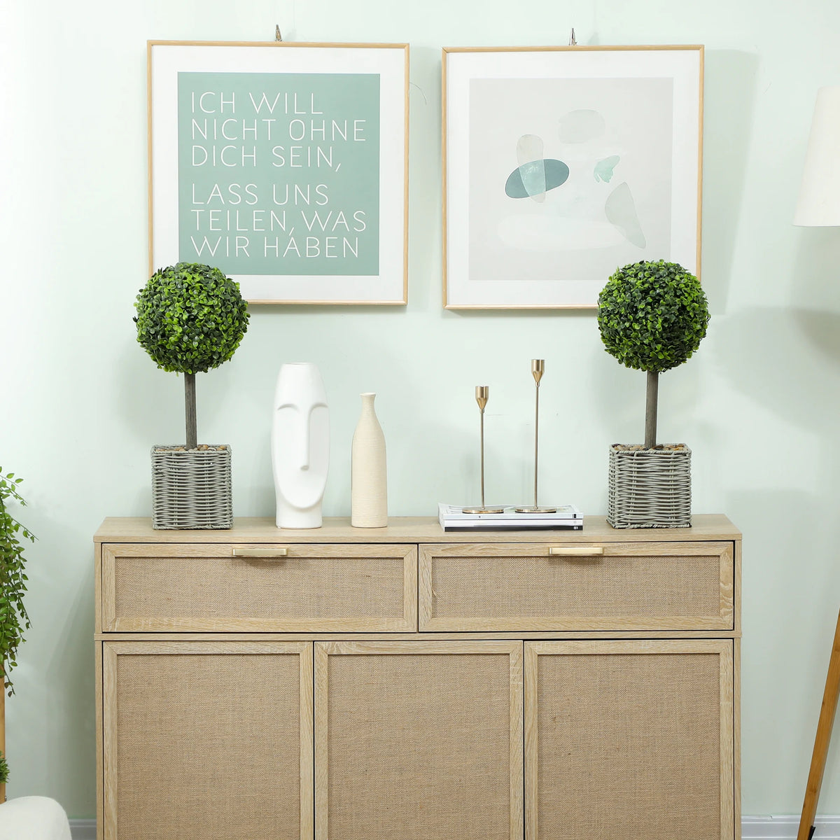 Set of 2 Artificial Boxwood Topiary Balls, 50cm