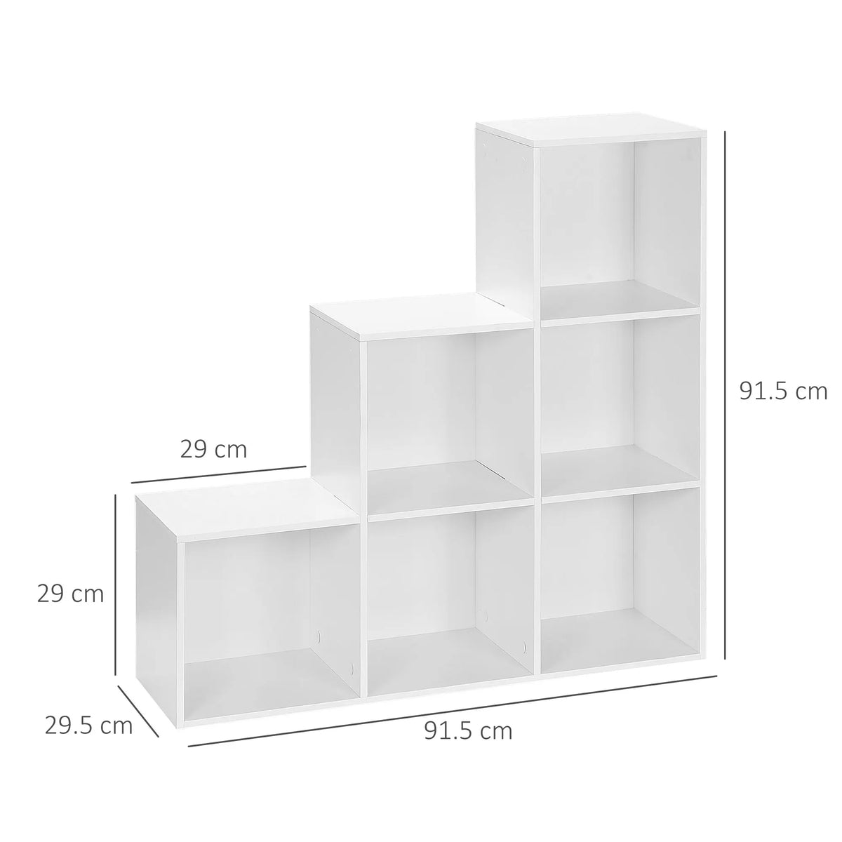 Storage Cabinet with 6 Cubes, Closet Organiser with 3-Tier Shelf, White