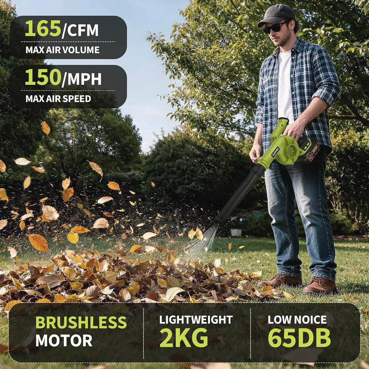 20V Brushless Cordless Leaf Blower with 4.0Ah Battery and Fast Charger
