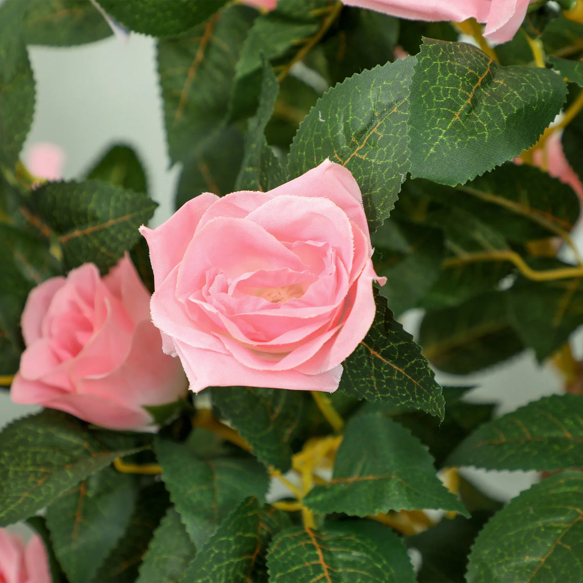 Set of 2 Artificial Rose Trees in Pot, Pink