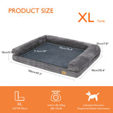 Extra Large Sofa Style Dog Bed with Bolster M-2XL Sizes Waterproof Cover Sponge Foam Base for Big Dogs