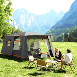 4-6 Man Camping Tent Double Layer Tunnel Tent with Porch Living Area and 2 Bedrooms with Sewn-In Groundsheet