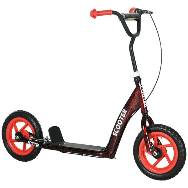 Kids Kick Scooter with Adjustable Handlebar Rear Brake Kickstand and EVA Puncture Proof Wheels Red