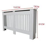 White MDF Radiator Cover Horizontal Striped Grille with Top Shelf Small Medium Large for Living Room Hallway