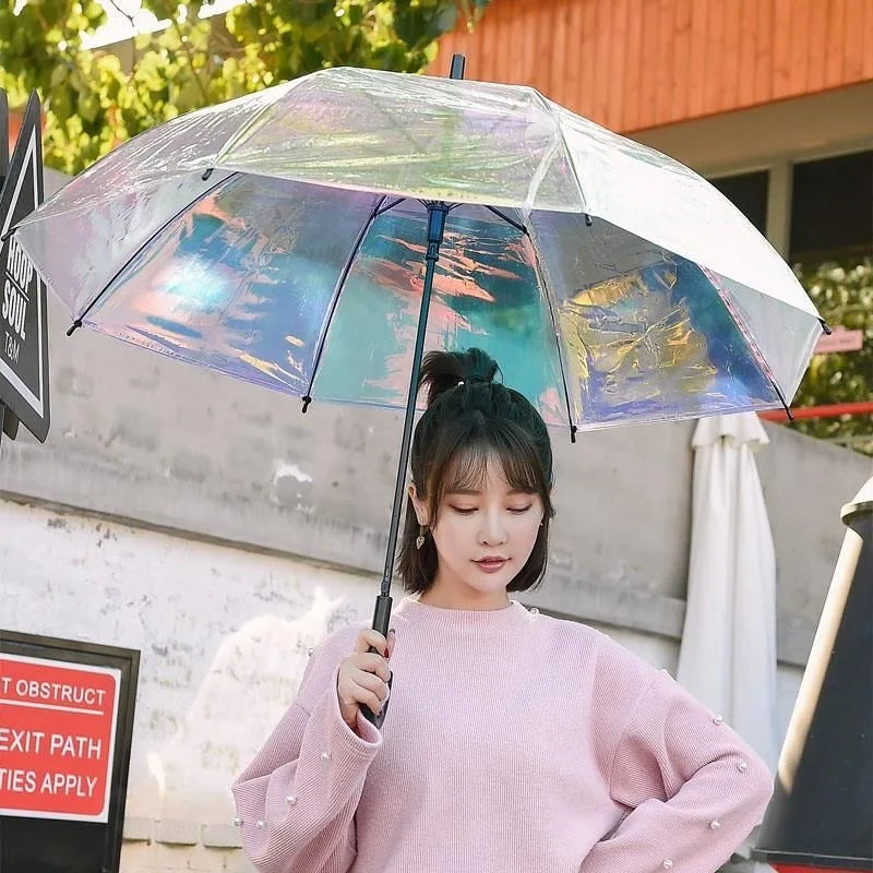 Holographic Straight Umbrella, Iridescent Sun and Rain Umbrella