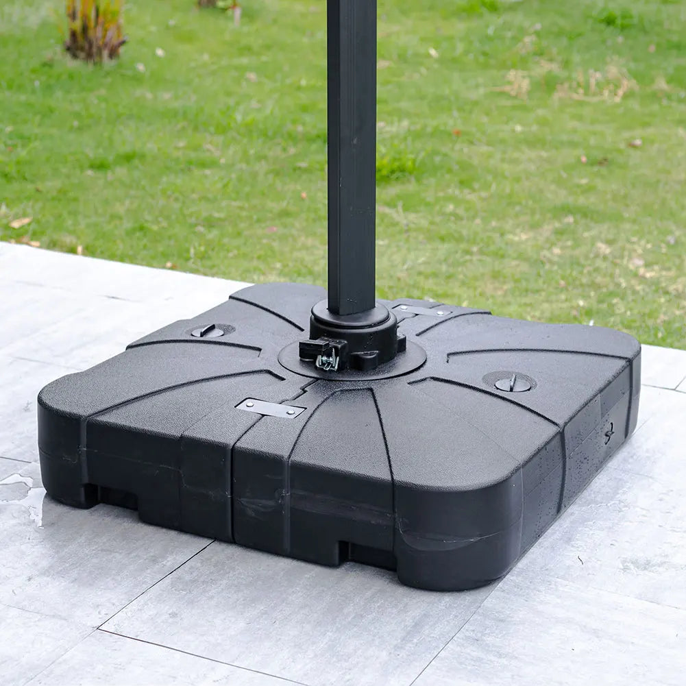 HDPE Square Plastic Outdoor Umbrella Stand, Fillable Parasol Base