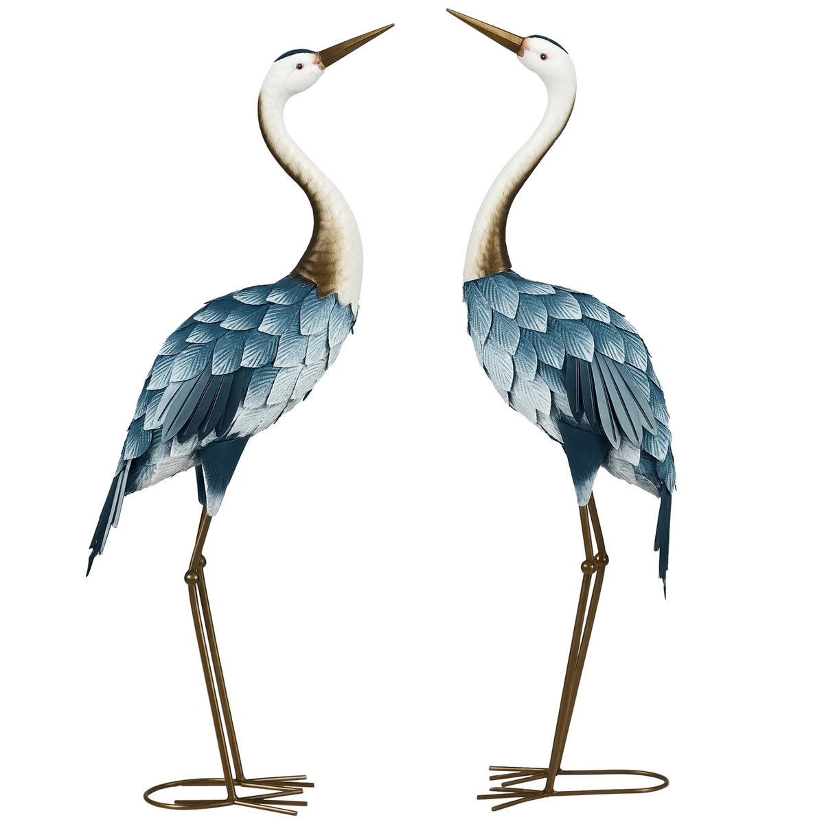 2 PCS Crane Garden Ornaments, Garden Gifts for Patio Pond Porch, Multi-Colour