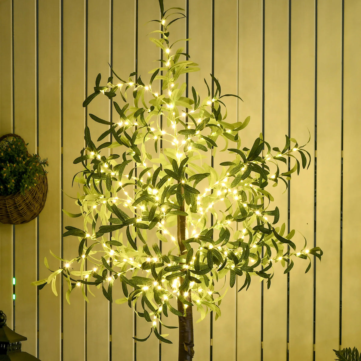 180cm Artificial Olive Tree with 300 Warm White LED Lights