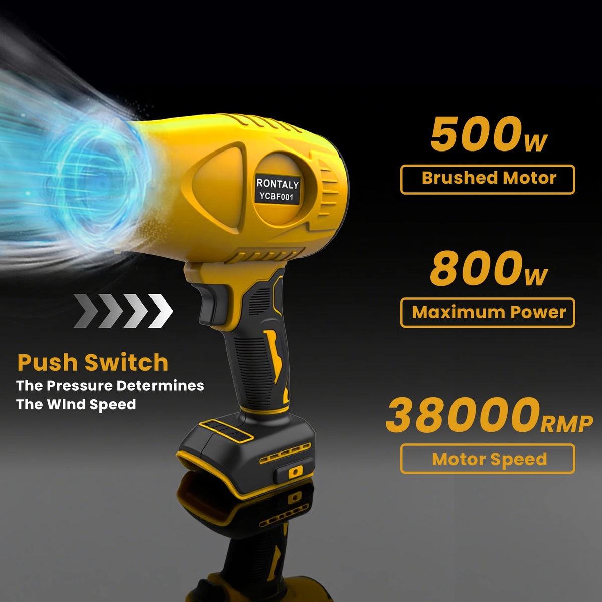 Cordless Turbo Jet Blower for DeWalt 18V Batteries, 3 Nozzles