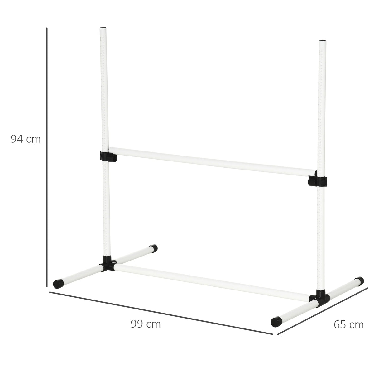 Four-Piece Dog Agility Jump Set with Carry Bag, Adjustable Height, White