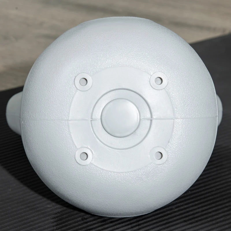8kg Kettlebell with PU Cover Wide Grip and Flat Base 20x14x24cm Home Gym Strength Training Orange and Grey