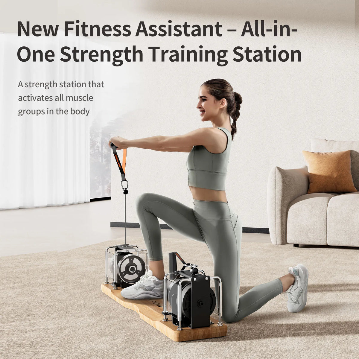 All in One Strength Trainer Adjustable 7–17kg Resistance Full Body Portable Home Workout Device