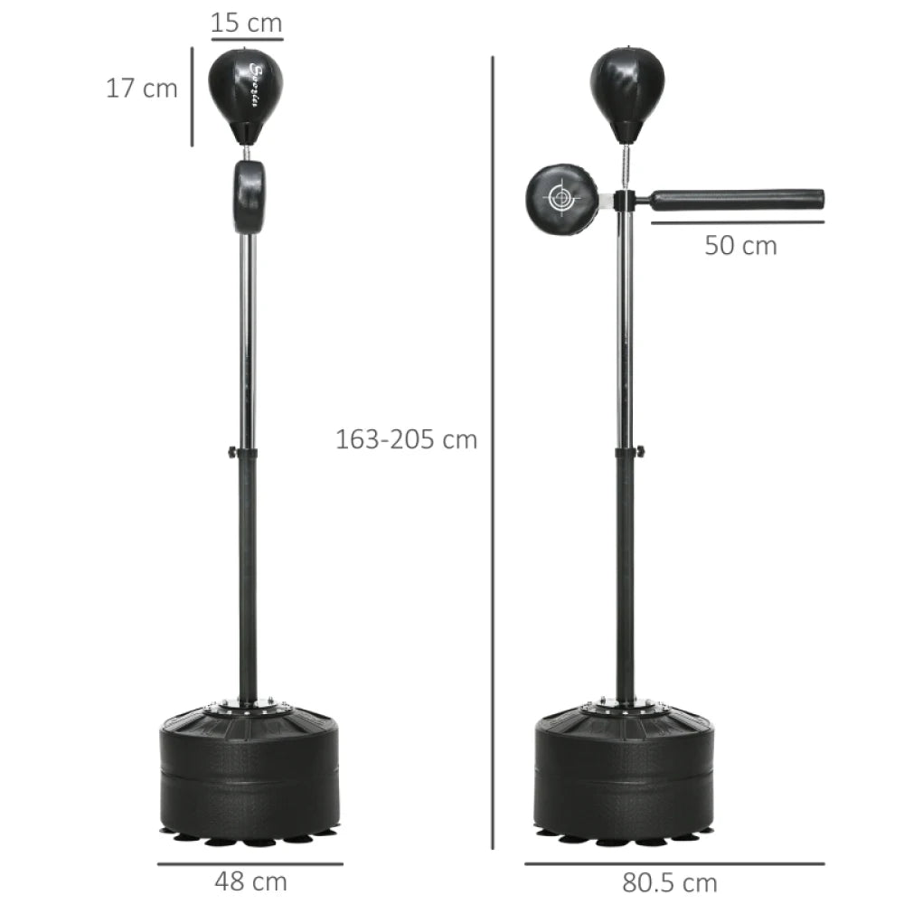 SPORTNOW Adjustable Speed Bag Stand Reflex Bar Punching Pad Black Boxing Training for Home Gym