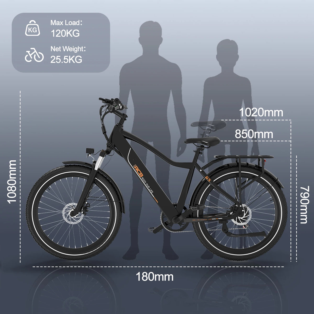 G5 27.5 Inch Electric Bike with 250W Motor, 36V 10.4Ah Removable Battery, App and NFC Unlock, 21-Speed