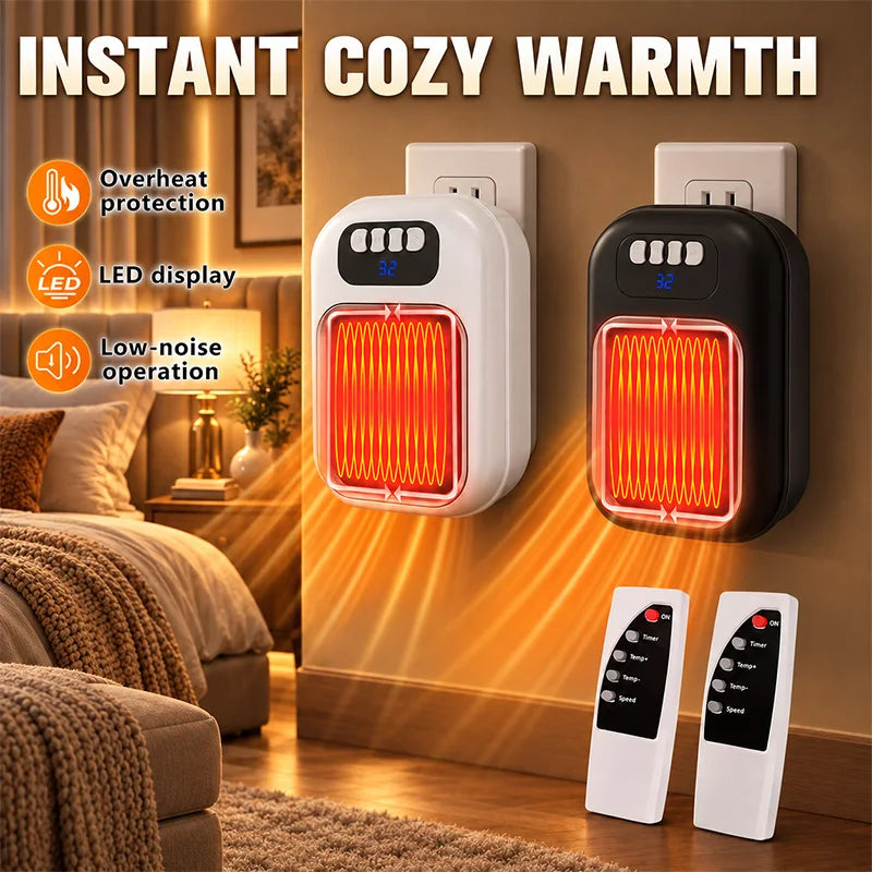 Portable Wall Plug-in Heater, Compact Warm Air Fan Heater, UK Plug
