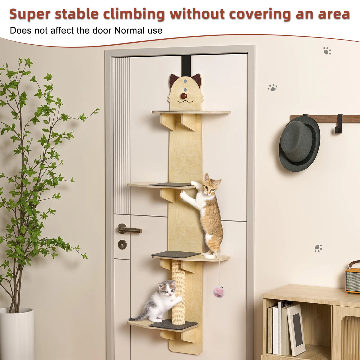 BINGOPAW Green Multi-Level Cat Tree Tower 148cm Sisal Scratching Post Plush Cave for Multiple Cats