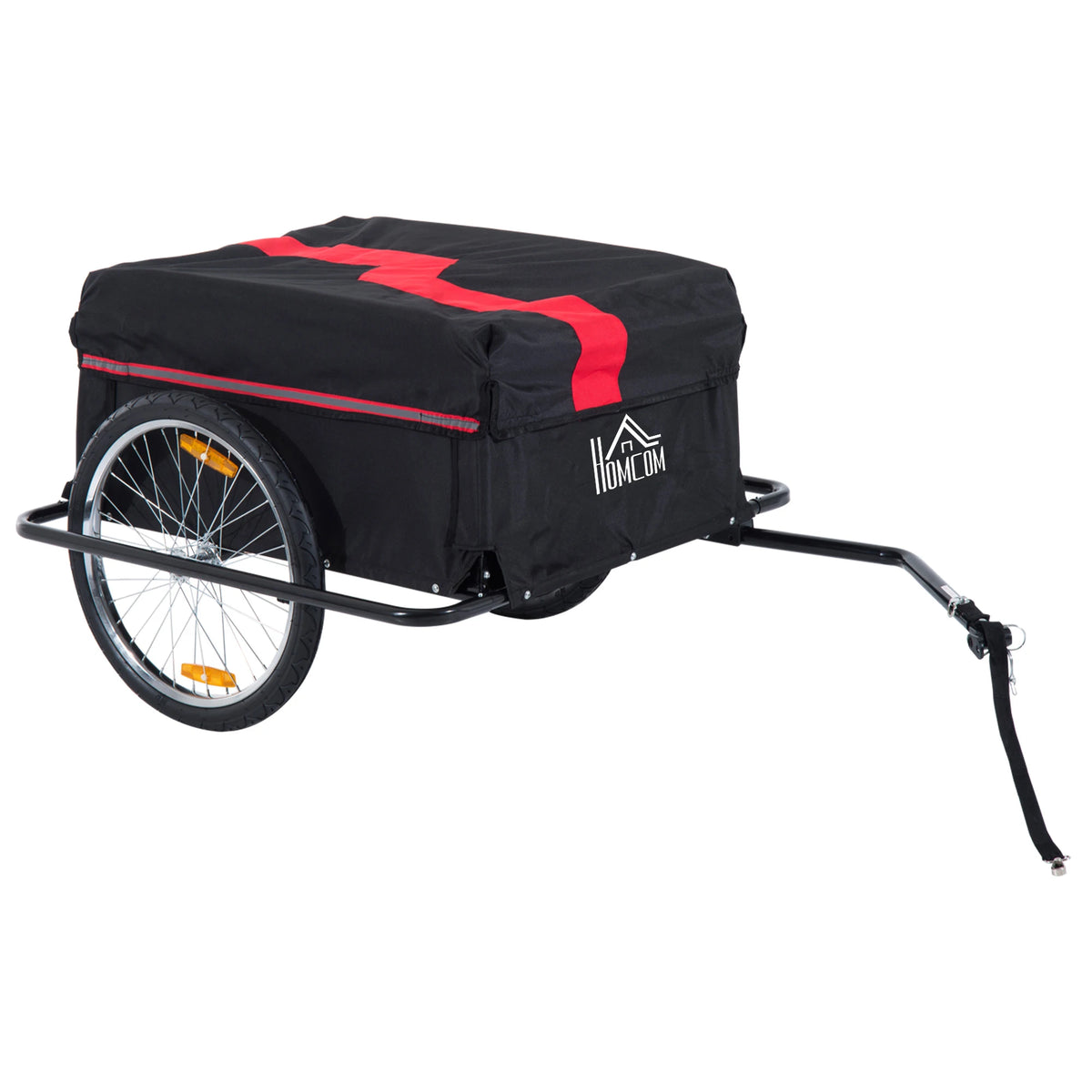 Folding Bike Cargo Trailer with Removable Cover, Hitch and Quick-Release Wheels