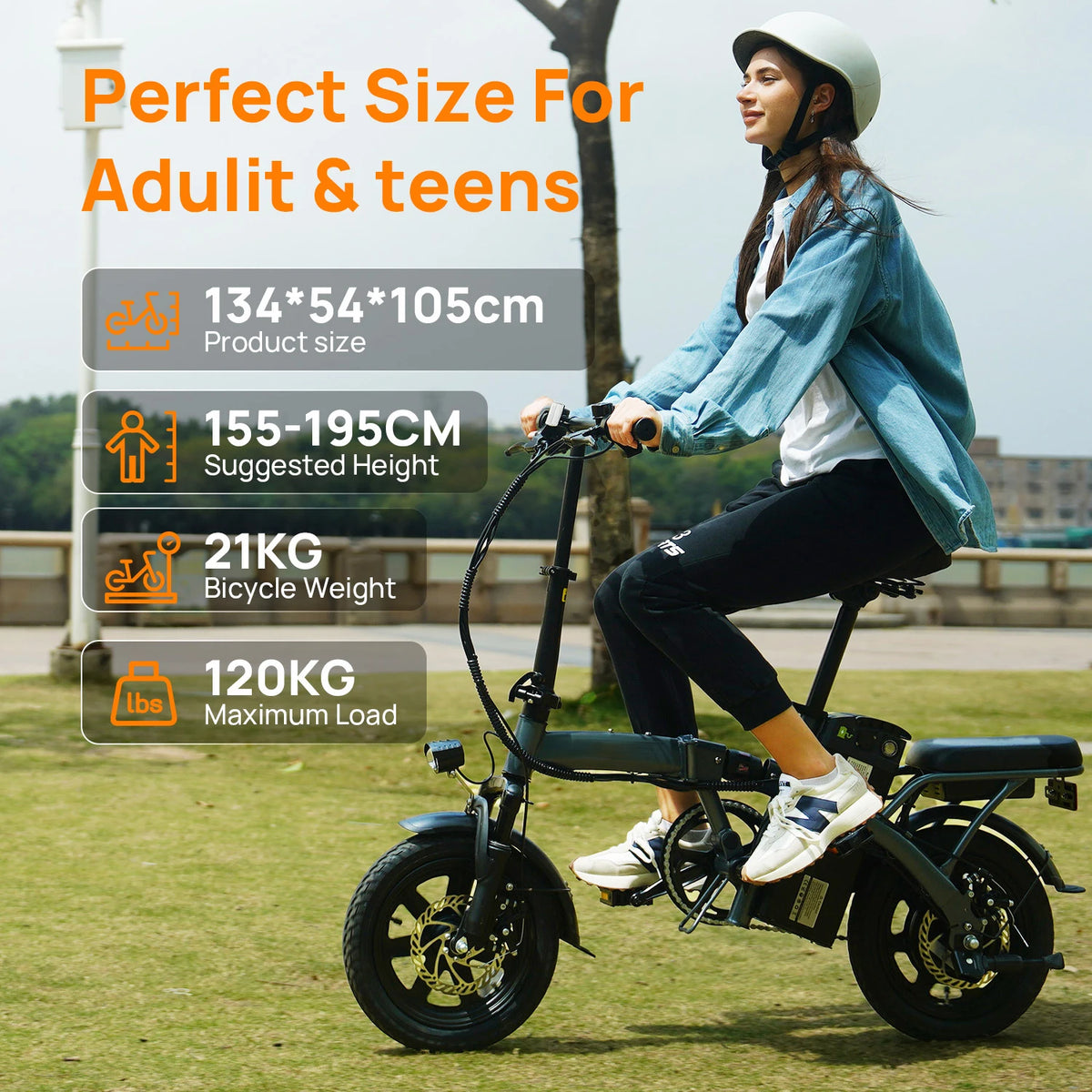 F1L 14 Inch Folding Electric Bike with 250W 48V Motor and 7.5Ah Battery, Aluminium Frame