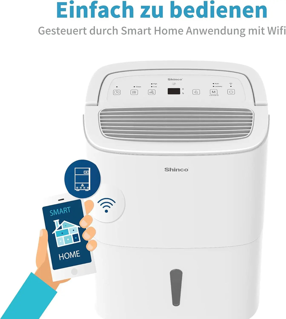 30L per Day Dehumidifier with WiFi, 24-Hour Timer and Laundry Drying