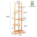 Tall Bamboo Plant Stand Flower Display Rack 5 or 6 Tier Indoor Outdoor Garden Storage Home Decor