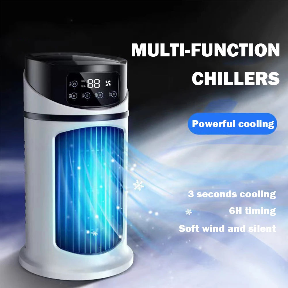 USB Desktop Evaporative Air Cooler Fan 6 Speed 6 Hour Timer Humidifier Water Level Alert for Home Office