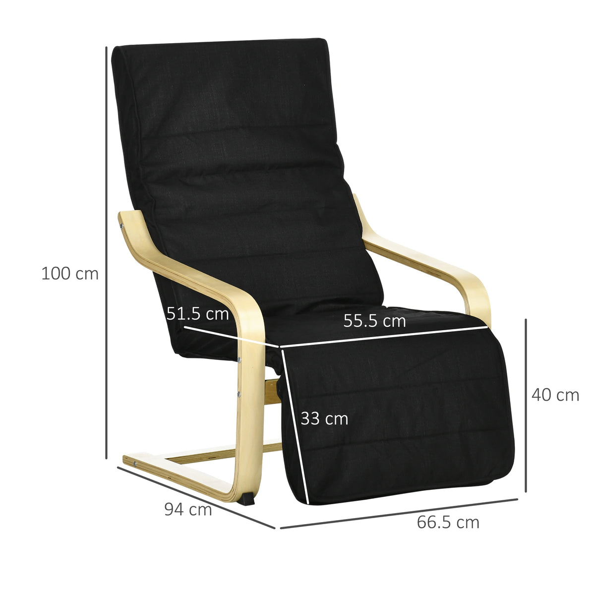 Lounge Chair Recliner with Adjustable Footrest for Home