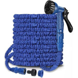 100ft Expandable Garden Hose 3/4 and 1/2 Fittings 7 Function Spray Nozzle Lightweight Flexible for Watering Cleaning
