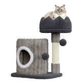 Dogat 53cm Small Cat Tree Scratching Post Cave Perch 2 Play Balls for Kittens Cats