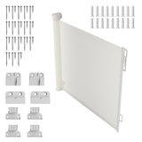 Retractable Aluminium Alloy Stair Gate 130x89cm Portable Baby Pet Safety Gate Grey White