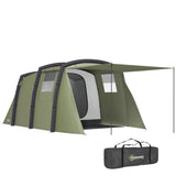 Inflatable 3-4 Man Tunnel Tent with Air Pump Living Area Waterproof Family Camping Tent with TPU Air Beams