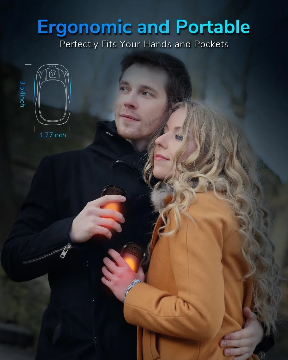 Rechargeable Hand Warmers 2 Pack, 6000mAh with 3 Heat Levels