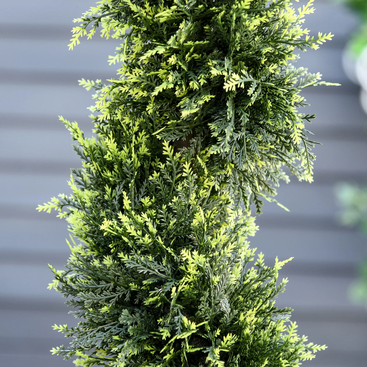 Set of 2 Artificial Spiral Topiary Trees in Pots, 90cm