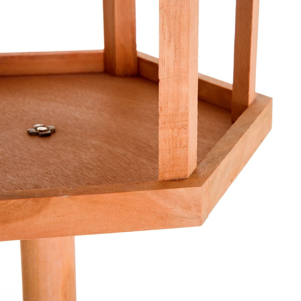 Wooden Bird Table 153cm Feeding Station with Stand Fir Wood Pitched Metal Roof and Tripod Base