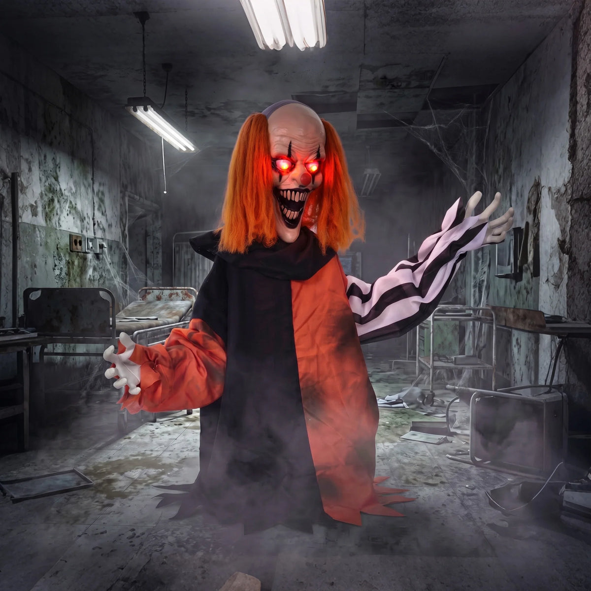 Animated Face-Changing Halloween Clown Prop, 85cm