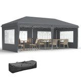 3 x 6m Pop-Up Garden Gazebo with 4 Removable Sidewalls, Guy Ropes, Ground Stakes and Carry Bag