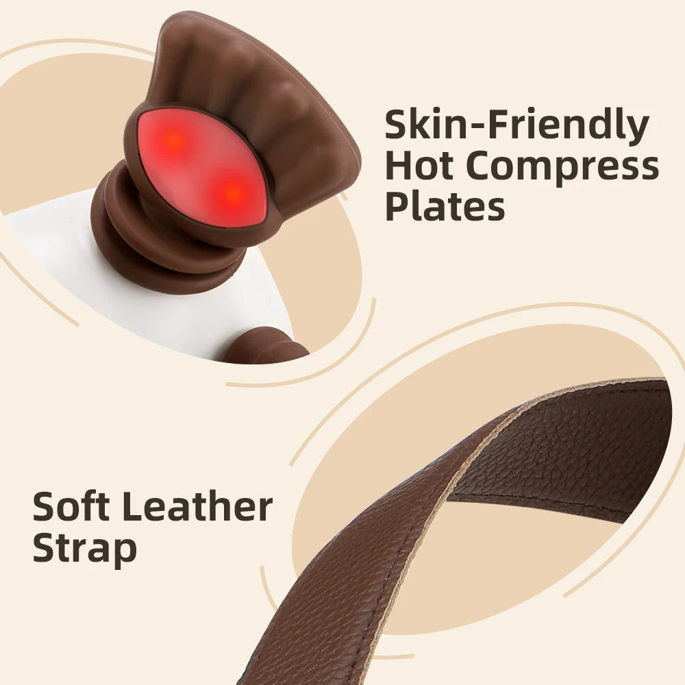 Neck and Shoulder Massager Shiatsu Kneading with Heat 3 Speed Rechargeable Back and Spine Relaxer