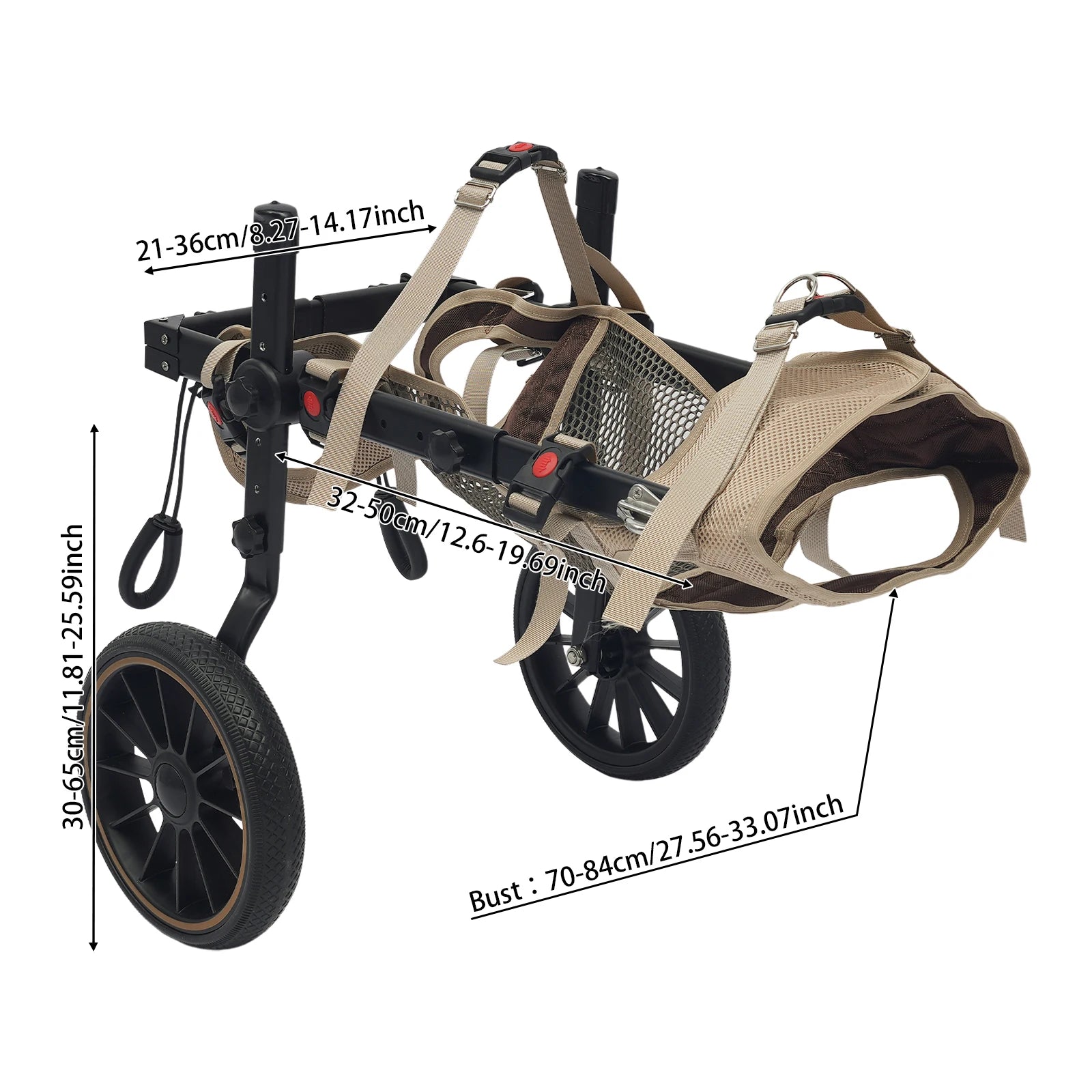 Adjustable Dog Wheelchair Hind Leg Rehabilitation Walker Aluminium Alloy L XL XXL for Senior Disabled Dogs