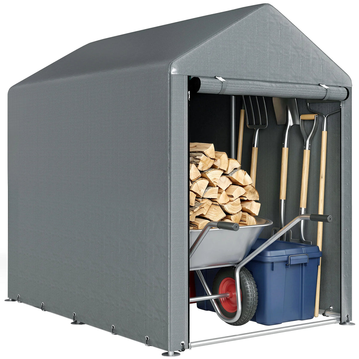 1.2 x 1.8m Portable Garden Storage Shed for Motorbikes, Garden Tools and Bikes