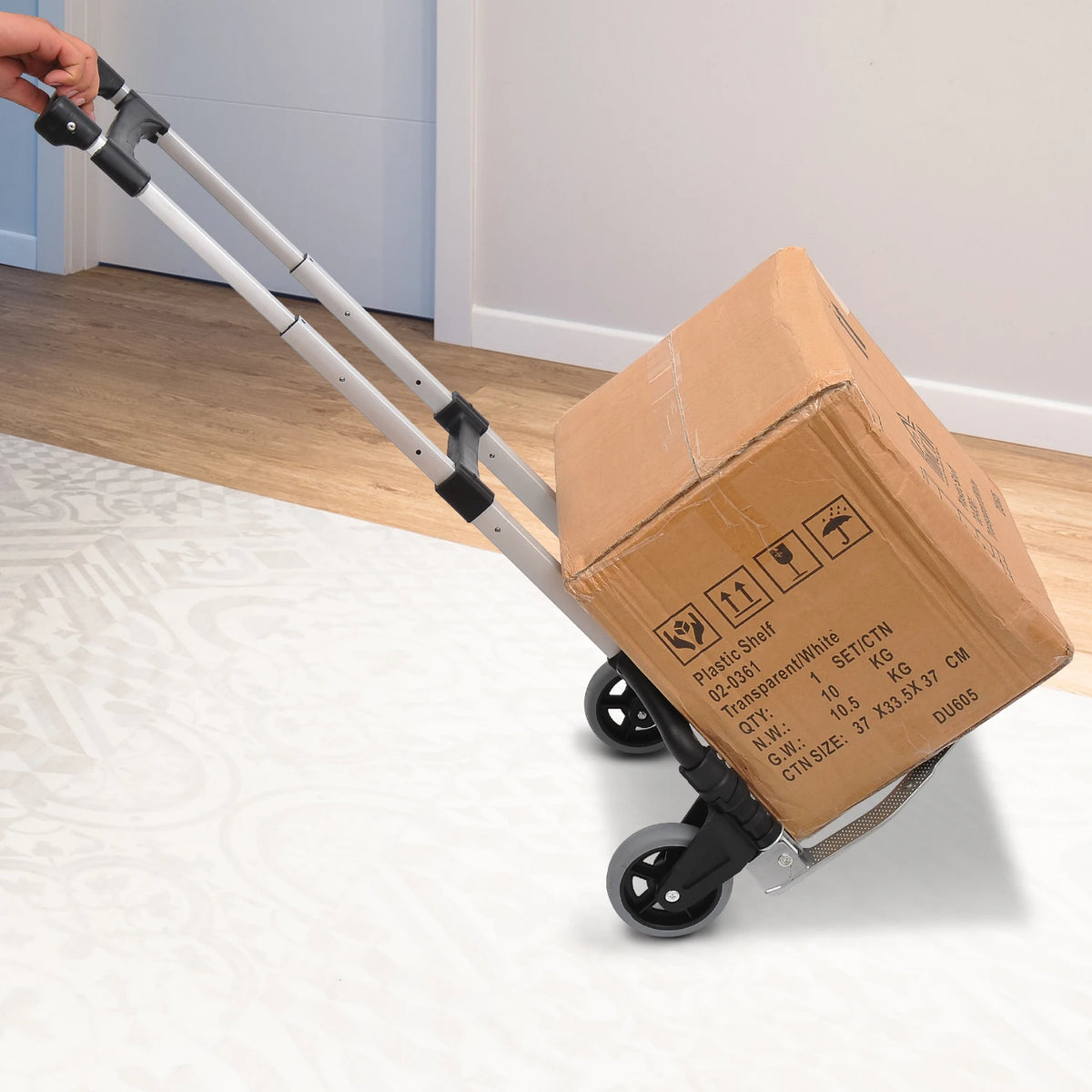Heavy Duty Aluminium Foldable Hand Truck Trolley, 70KG Load Capacity
