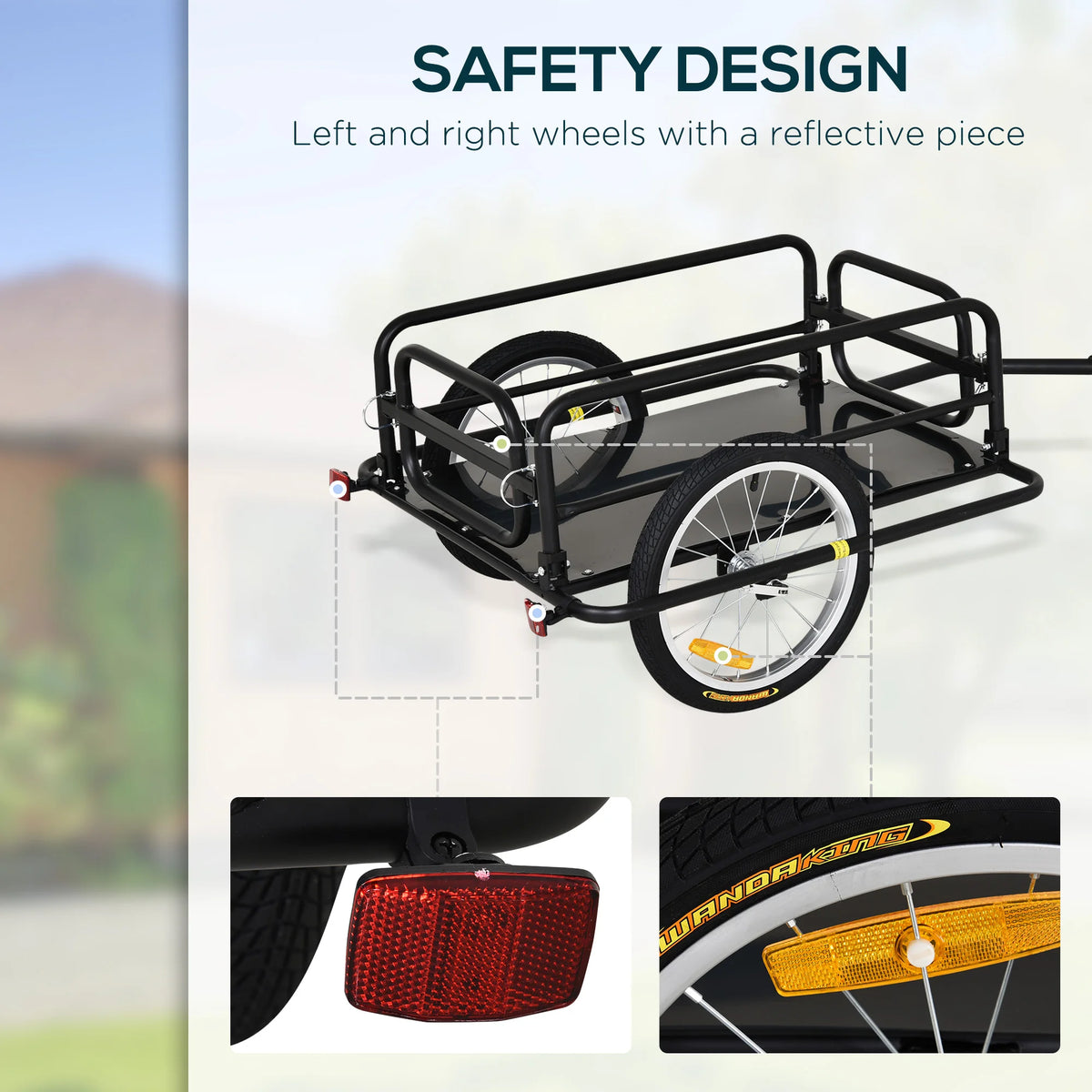 Bicycle Cargo Trailer for Shop Luggage Storage Utility w/ Hitch