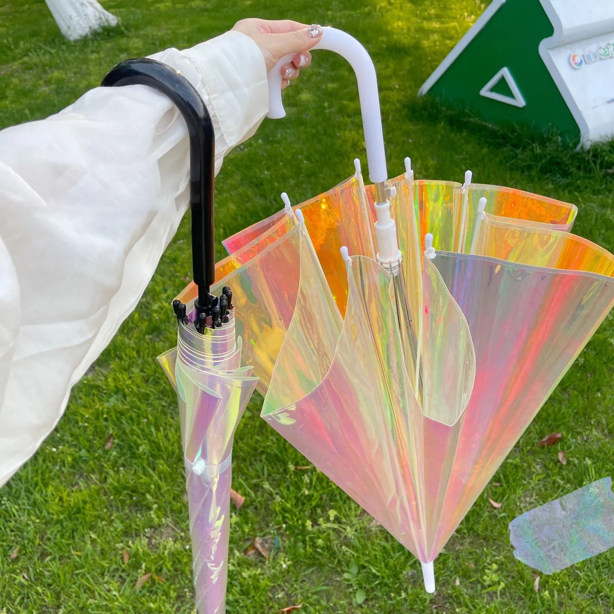 Holographic Straight Umbrella, Iridescent Sun and Rain Umbrella
