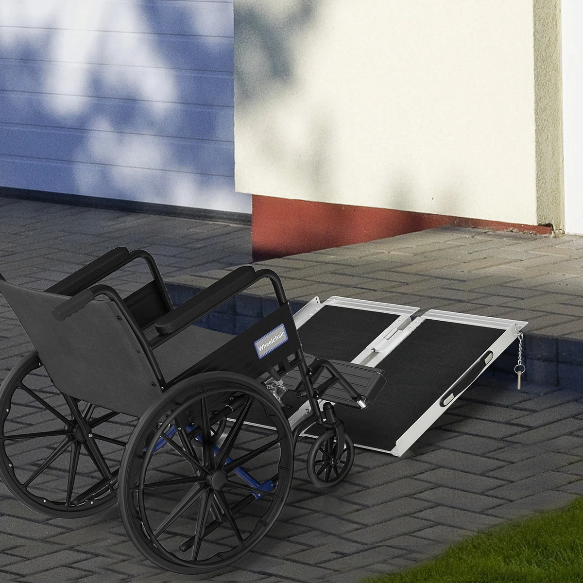 Folding Aluminium Wheelchair Ramp with Carry Handle, 61cm