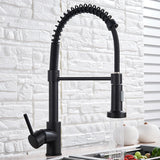 Pull Down Kitchen Faucet Brushed Gold – 2-Mode Spray Mixer Tap 360° Rotating Hot & Cold Sink Faucet