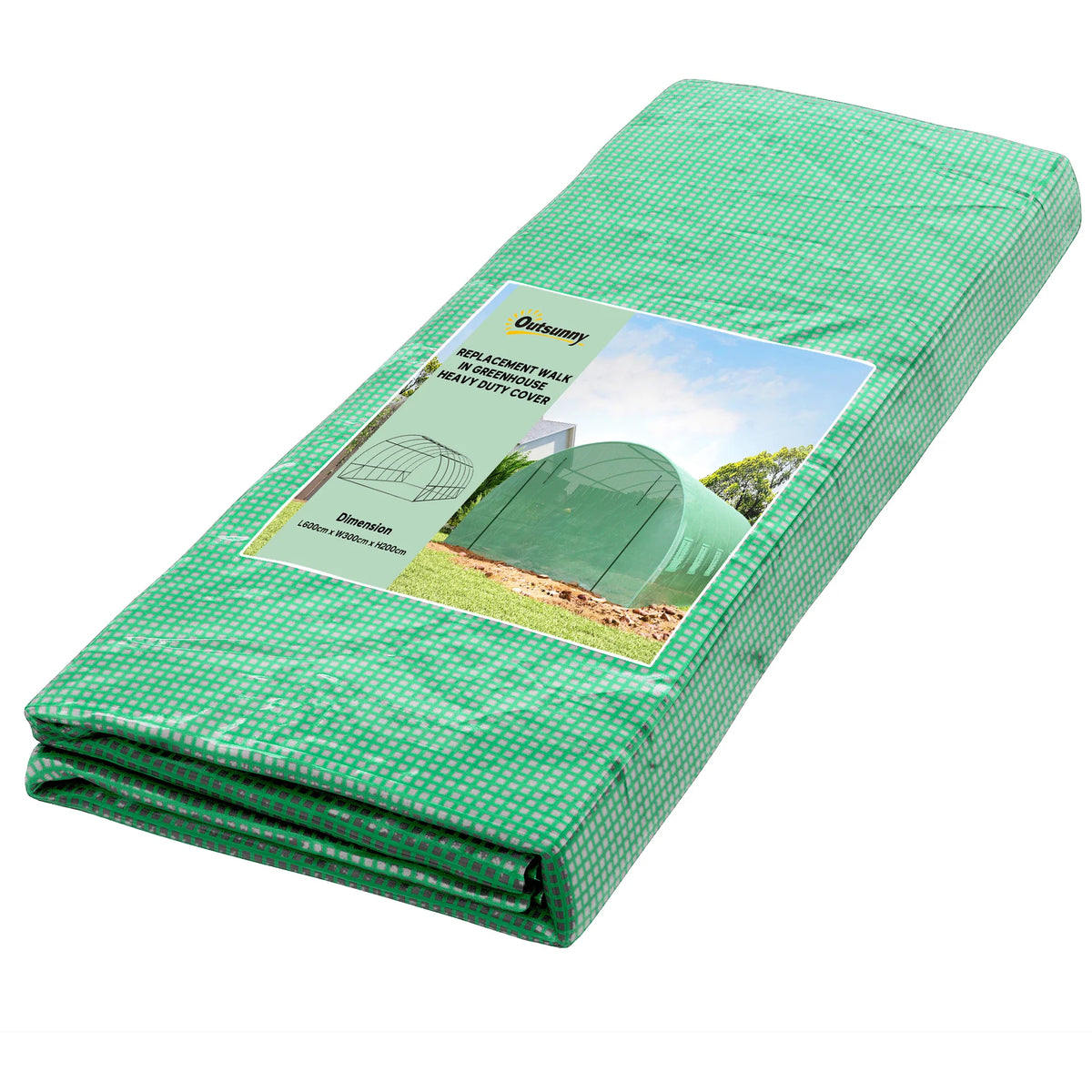 6 X 3 X 2m Greenhouse Replacement Cover Only for Tunnel Walk-In Greenhouse