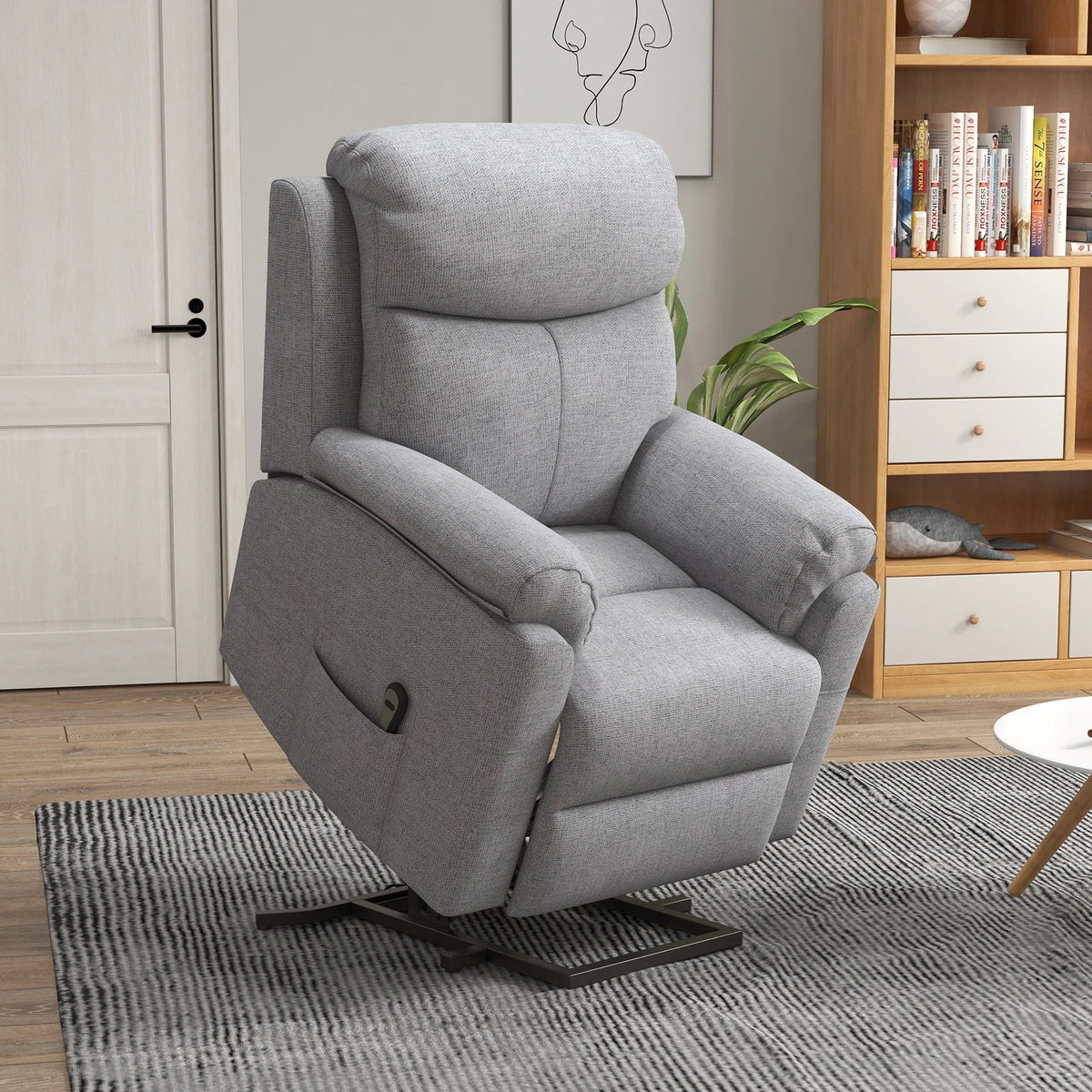 Power Lift Chair Electric Riser Armchair with Remote Control, Grey