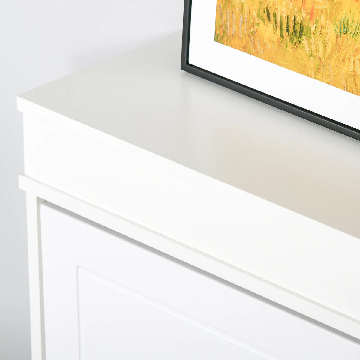 Slim Shoe Cabinet with 4 Flip-Down Drawers and Adjustable Shelves, White