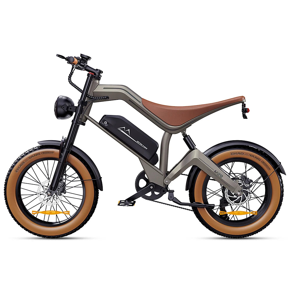 M20 Fat Tyre Electric Bike with 48V 18.2Ah Battery, 20 x 4.0 Inch Puncture-Resistant Tyres and IP54 Rating
